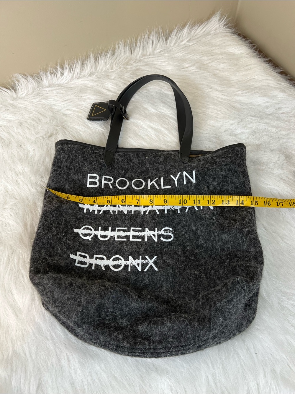 Kelsi Dagger Brooklyn Wool Felt Tote Bag in Charcoal Gray - Picture 10 of 12